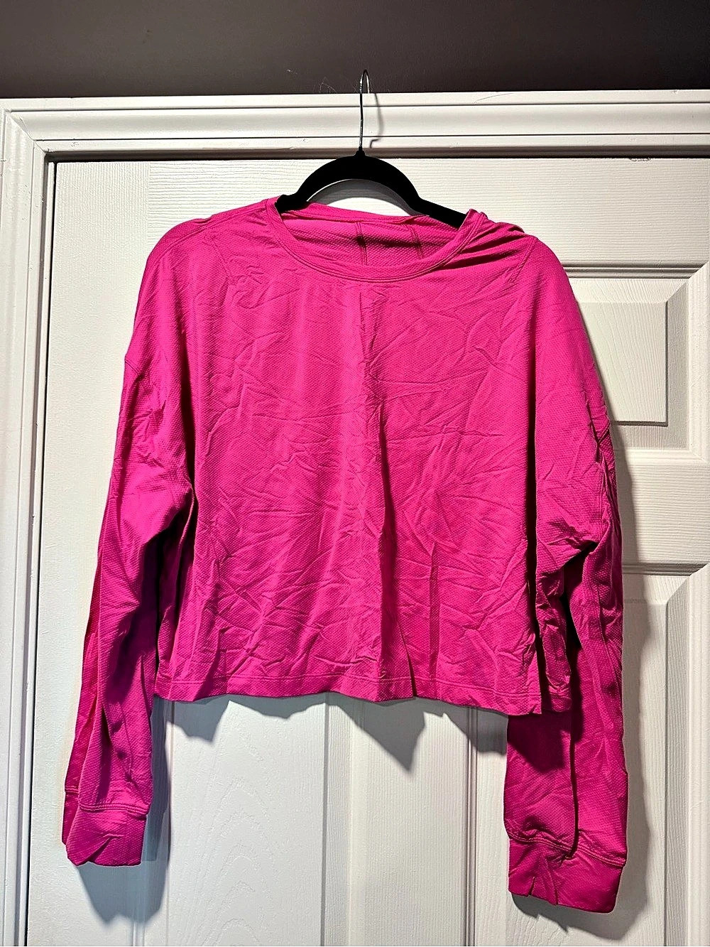 Lululemon Swiftly Tech Cropped Long-Sleeve Shirt 2.0 Pink Long Sleeve Top Like